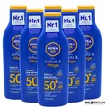 Produktbild: 6 x NIVEA SUN Schutz & Pflege Sonnenmilch LSF 50+ Sonnencrem Wasserfest 200ml