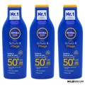 Produktbild: 3 x NIVEA SUN Schutz & Pflege Sonnenmilch LSF 50+ Sonnencrem Wasserfest 200ml