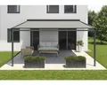 Produktbild: SOLUNA Pergola mit Stoffdach 3,5x4,5 Stoff Dessin S1469 Gestell RAL 7016 anthraz