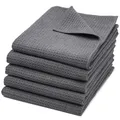 Produktbild: ZOLLNER 5er Set Reinigungstücher Mikrofaser, 40x70 cm, Waffeltücher, grau