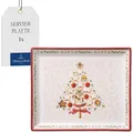 Produktbild: Villeroy & Boch Winter Bakery Delight Kleine rechteckige Servierplatte für Gebäck, Premium Porzellan, Weiß/Rot/Beige