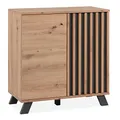 Produktbild: DEINE TANTE EMMA 003407 Kommode Medan 01D Sideboard Artisan Eiche Nb. / Anthrazit Lamellen ca. 80 x 85 x 40 cm