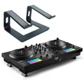 Produktbild: Hercules DJControl Inpulse T-7 2-Deck DJ-Controller + Laptopständer Schwarz
