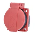 Produktbild: as - Schwabe Schutzkontakt-Einbausteckdose 230 V – Einbau-Steckdose mit selbstschließendem Sicherheitsklappdeckel für Außen, Innen & Baustelle – Einbau-Steckdose IP54 – Made in Germany – Rot, 45080