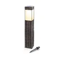 Produktbild: Esotec Solar Standleuchte, Rattan Geflecht, LED, Akku, gleichmäßige Lichtverteilung, Gartenleuchte, Solarlaterne, Wegeleuchte, Solarlichter, wetterfest, Metall, braun, IP34, außen, 102073
