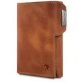 Produktbild: Wolfstrøm Slim Wallet 'Svente' I 11 Karten Mini Geldbörse Herren Mit Münzfach, RFID Blocker I Damen Und Herren Portemonnaie Klein I Credit Card Holder Geldbeutel – Cognac