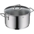 Produktbild: Silit Extra Cook, Kochtopf 24 cm mit Glasdeckel, Innenskalierung, breiter Schüttrand, hochwertiger spülmaschinenfester Crominox-Edelstahl, Bratentopf groß, optimale Wärmeverteilung, Induktion