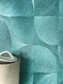 Produktbild: Newroom Tapete Blau Vliestapete Muster - Mustertapete Modern Petrol Türkis Linien Verlauf Retro Geometrisch 3D-Optik inkl. Tapezier-Ratgeber