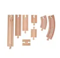 Produktbild: Hape Gleis-Ergänzungs-Set Großes Schienenausbauset, 24 teilig, aus Holz