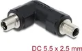 Produktbild: Delock Hohlstecker Adapter DC 5,5 x 2,5 mm Buchse auf Buchse mit Gewinde gewinke