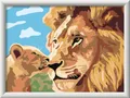 Produktbild: Ravensburger CreArt 23995 - Löwe mit Baby - Malen nach Zahlen für Kinder ab 9 Jahre, Malset mit Rahmen, Pinsel und Acrylfarben, Geschenk für Mädchen und Jungen
