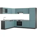 Produktbild: Vicco R-Line Eckküche Blau-Grau/Anthrazit 227 x 287 cm AP Marmor ohne E-Geräte