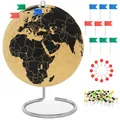 Produktbild: Drehbarer Korkglobus mit 104 Pins - Globus aus Kork 25cm hoch zum Pinnen - st...