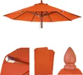Produktbild: Ersatz-Bezug für Gastronomie Holz-Sonnenschirm HWC-C57, Sonnenschirmbezug, rund Ø4m Polyester 3kg terracotta