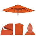 Produktbild: Mendler Ersatz-Bezug für Gastronomie Holz-Sonnenschirm HWC-C57, Sonnenschirmbezug, rund Ø4m Polyester 3kg - Terracotta