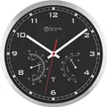 Produktbild: Miraval Design Funkwanduhr mit Thermo- und Hygrometer Funkuhr 250 mm Metallrahmen