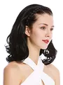 Produktbild: WIG ME UP - TYW60876H-1 Halbperücke Haarteil edel geflochtener Haarreif schulterlang 45 cm gelockte Spitzen Schwarz