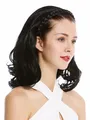 Produktbild: Halbperücke Haarteil edel geflochtener Haarreif schulterlang 45cm Locken Schwarz