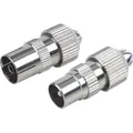 Produktbild: Schwaiger - Koaxial Stecker Set Kst1525 531 Verchromt, 1x Koax Stecker + 1x Koax Buchse Antennen & Koaxkabel