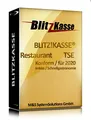 Produktbild: WIN Kassensoftware BlitzKasse Restaurant S für Gastronomie. 25 Tische, 2 Drucker. GDPdU, GoBD, TSE KONFORM