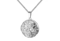 Produktbild: JEVELION Amulett Medaillon Anhänger Silber 925 rund Ornament-Verzierung für 2 Bilder (Fotomedaillon, für Damen und Mädchen), Mit Kette Sterlingsilber - Länge wählbar 36 - 70 cm oder ohne Kette.