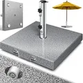 Produktbild: KESSER® Granit Sonnenschirmständer mit Edelstahlrohr, Hochwertiger Schirmständer Sockel 30KG - für Schirmstöcke bis 16-48 mm, Inkl. Transport ... - Grau