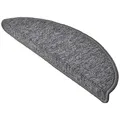 Produktbild: Beautissu Treppenstufen Matten 55x15 cm – 15 Stück Schmale Treppen Stufenmatten Selbstklebend Innen Treppenmatten Stufenmatte Teppich Treppenteppich Stufenteppich Halbrund Grau – ProStair