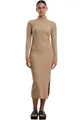 Produktbild: Urban Classics Ladies Rib Longlseeve Mockneck Dress beigemelange, XL