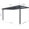 Produktbild: Terrassenüberdachung Premium Bausatz (BxT) 410 cm x 306 cm Anthrazit