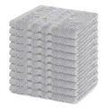 Produktbild: Lavea® 10er Set Seiftuch 30x30 cm – Hochwertige Gästehandtücher 30x30 aus 100% Baumwolle, Frottierserie Elena – Saugstark, Waschbar und Strapazierfähig - Silber