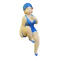 Produktbild: Aspinaworld Gartenfigur - mollige Badenixe Figur als Kantensitzer 32 cm - Badefrau Figur - Figuren für den Garten - wetterfeste Deko - Pool Deko