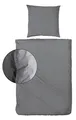 Produktbild: Hahn Baumwolle Stone Washed Bettwäsche 2 TLG. mit Reißverschluss weich strapazierfähig pflegeleicht, Anthrazit 155x220 cm + 80x80 cm