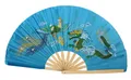 Produktbild: 008 Tai Chi Kung Fu Asia Sport Tanz Deko Fächer Bambusstreben blau Drachen