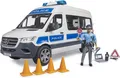 Produktbild: Bruder® Kinderfahrzeug-Anhänger Bruder Mercedes Sprinter Polizeifahrzeug mit Polizist 02683, (4-tlg)