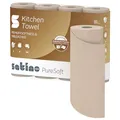 Produktbild: Satino PureSoft Küchenrolle 3-lagig, soft beige, 26 x 22 cm, 64 Blatt, 32 Rollen, Recycling