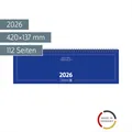 Produktbild: BRUNNEN Querterminbuch 2026 Modell 775 | 420×137 mm Karton blau