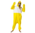 Produktbild: Katara Partyanzug Bauernhoftiere Jumpsuit Kostüm für Erwachsene S-XL, Karneval - Kostüm, Kigurumi - Küken gelb weiß S (145-155cm)