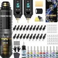 Produktbild: Akku Rotary Tattoo Machine Kit mit 20 Nadeln Tintenset 2 Akkus Starter-Set