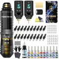 Produktbild: Akku-Rotary Tattoo Machine Kit mit 20 Tattoo-Kartuschennadeln, Tintenset &