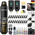Produktbild: Akku Rotary Tattoo Machine Kit mit 20 Nadeln Tintenset 2 Akkus Starter-Set