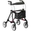 Produktbild: RUSSKA Rollator Elan Classic von Russka, Farbe Anthrazit / Rot - Sitzhöhe 60 cm, inkl. Stockhalter & Rückengurt rot