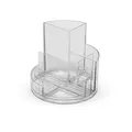 Produktbild: MAUL Schreibtisch Organizer MAULrundbox Ø14x12,5cm | Organizer mit 6 Fächern | Stiftehalter für Stifte, Marker und Schere | Stifte Organizer für Büro und Schreibtisch | Transparent