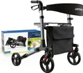 Produktbild: Weinberger Alu Rollator, leicht und kompakt 3-fach klappbar, Indoor & Outdoor, Gehhilfe, Gehwagen, Senioren, Walker, Gewicht 7,3 kg, Medizinprodukt