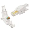 Produktbild: Premium X 10x Netzwerkstecker CAT5e RJ45 Adapter Kupplung für CAT5 und CAT6 Verlegekabel Patchkabel AWG 24, 25 und 26 Innenleiter LAN Stecker Werkzeugfrei Werkzeuglos Stecker