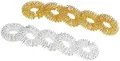Produktbild: newgen medicals Akupressurring: 10er-Set Akupressur-Ringe zur Fingermassage, gold- und silberfarben (Massagering, Fingermassagering, Ring Arthrose)