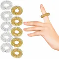 Produktbild: 10er-Set Akupressur-Ringe zur Fingermassage, gold- und silberfarben