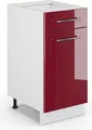 Produktbild: Vicco Küchenunterschrank Fame-Line, 40 cm ohne Arbeitsplatte, Bordeaux Hochglanz/Weiß