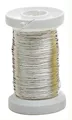 Produktbild: Glorex 6 2220 109 - Silberdraht mit Kupferkern versilbert, 0,4 mm x 40 m auf Spule, zum Basteln, Binden von Gestecken und Kränzen oder zur Schmuckherstellung, Silber
