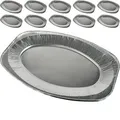 Produktbild: Papstar Servierplatte 14891, 43 x 29cm, Aluminium silber, oval, 10 Stück