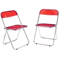 Produktbild: [en.casa] Klappstuhl-Set, Rot, Metall, Kunststoff, 46x74x47 cm, Esszimmer, Stühle, Klappstühle